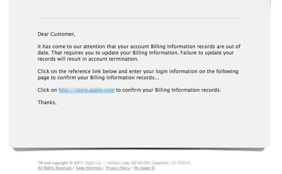 example of a phishing email